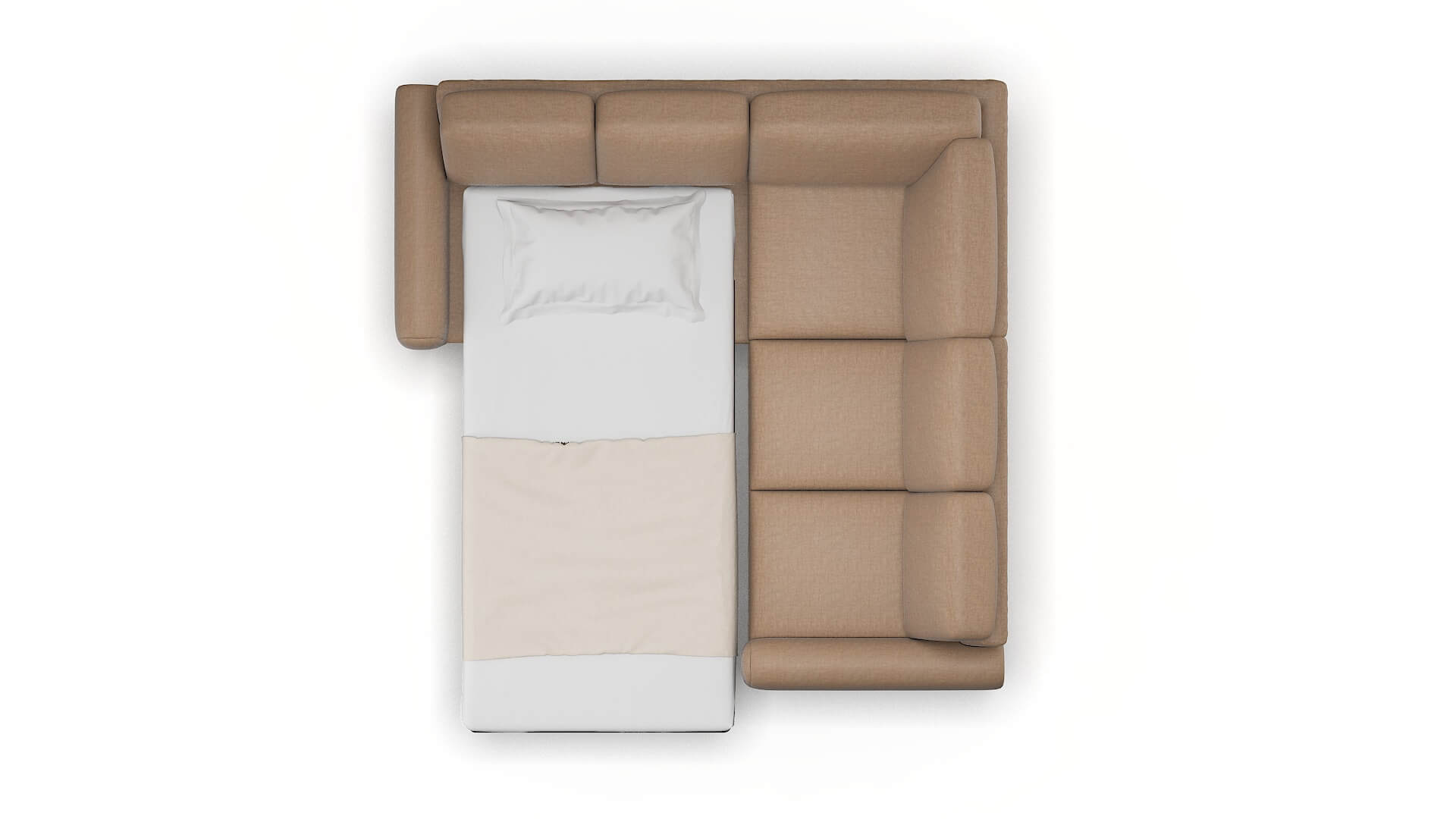 Mykonos Keylargo Mink Sectional Sleeper Espresso legs 3