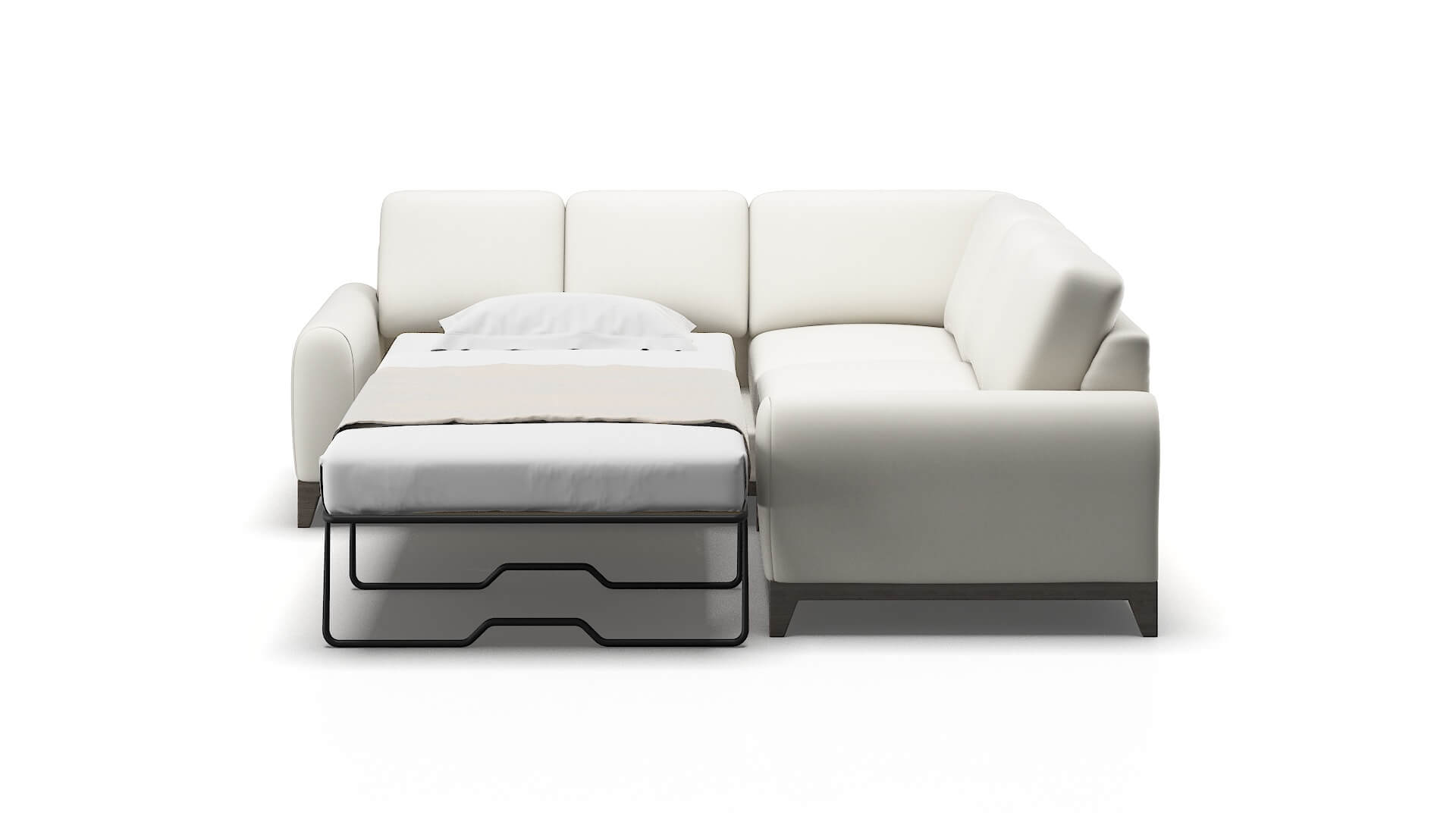 Mykonos Keylargo Oatmeal Sectional Sleeper Espresso legs 1