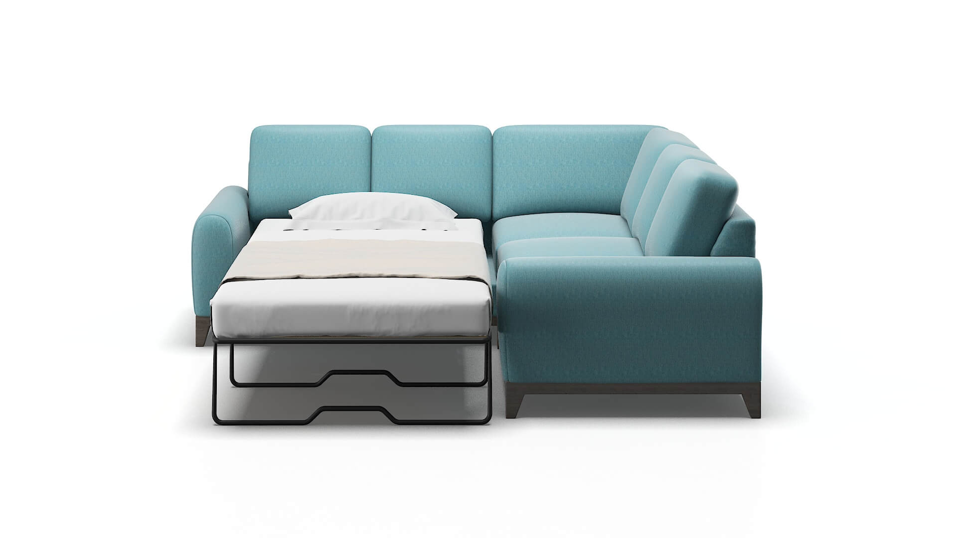 Mykonos Lana Peacock Sectional Sleeper Espresso legs 1