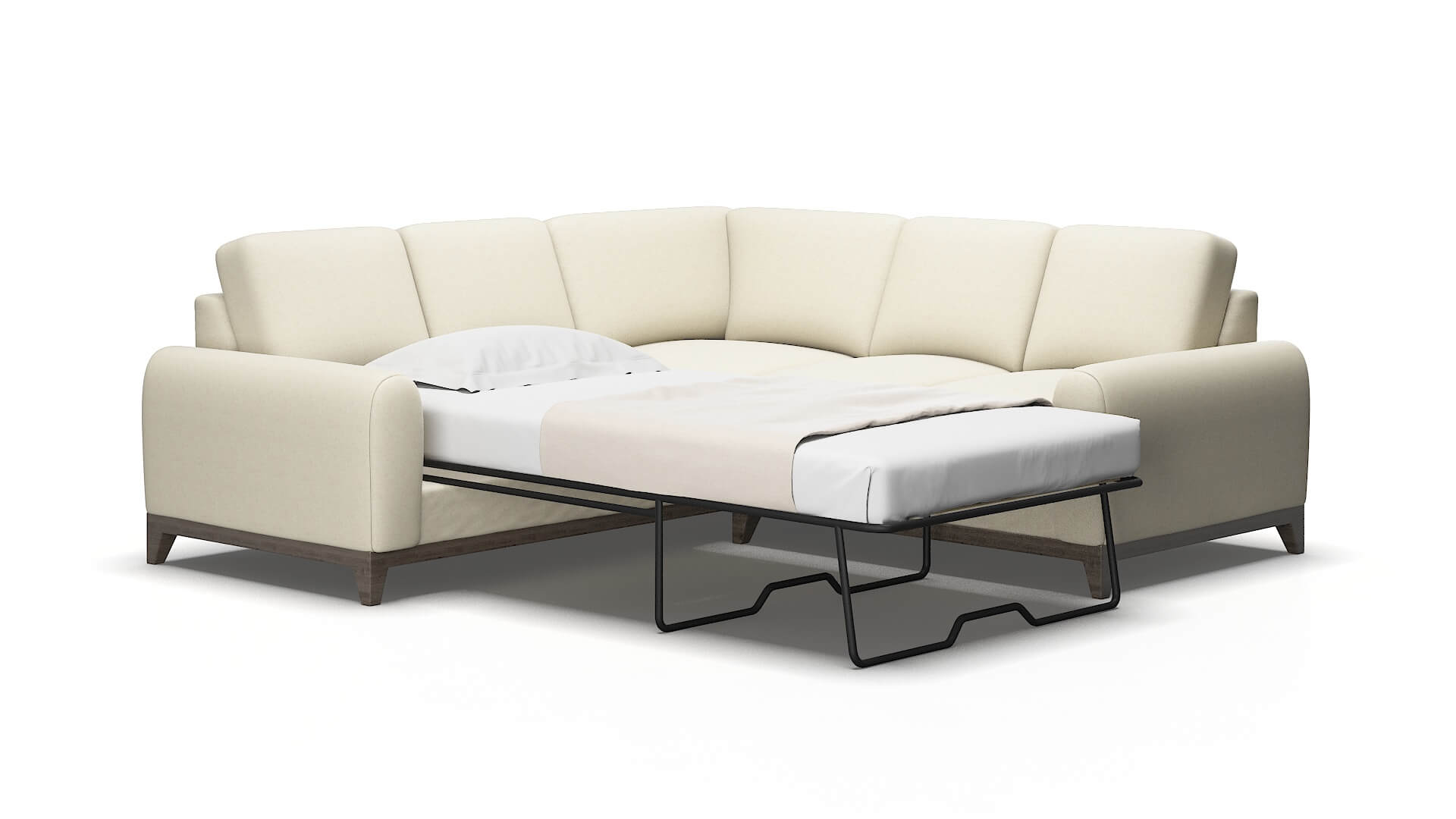 Mykonos Lana Sand Sectional Sleeper Espresso legs 2