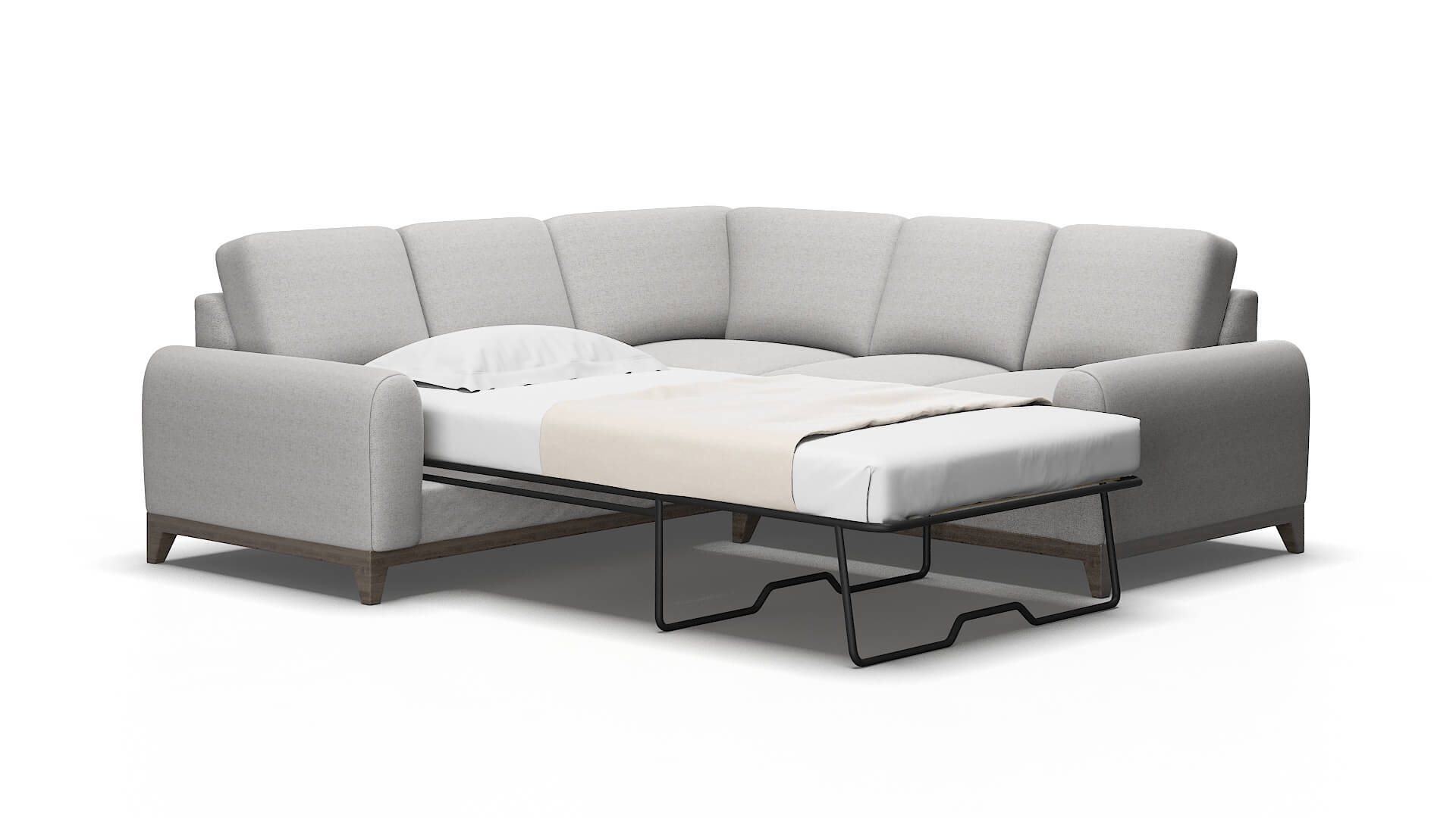 Mykonos Malibu dove Sectional sleeper Espresso Legs  2