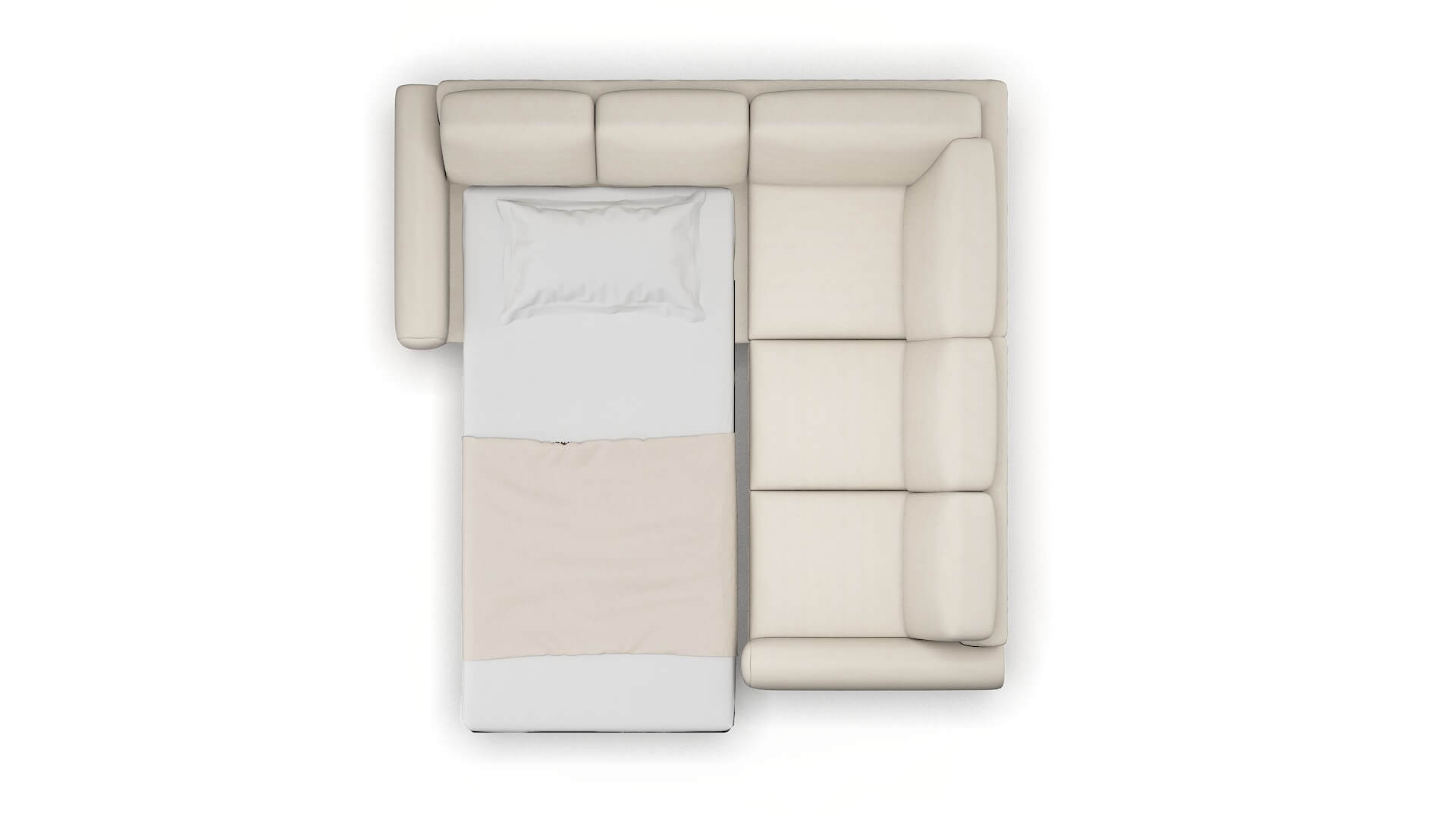 Mykonos Malibu Linen Sectional Sleeper Espresso legs 3