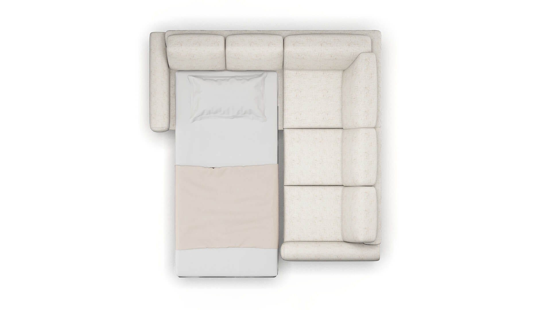 Mykonos Oceanside Natural Sectional Sleeper Espresso legs 3