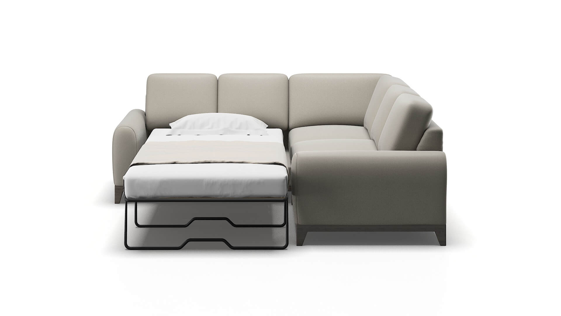 Mykonos Oscar Silver Sectional Sleeper Espresso legs 1