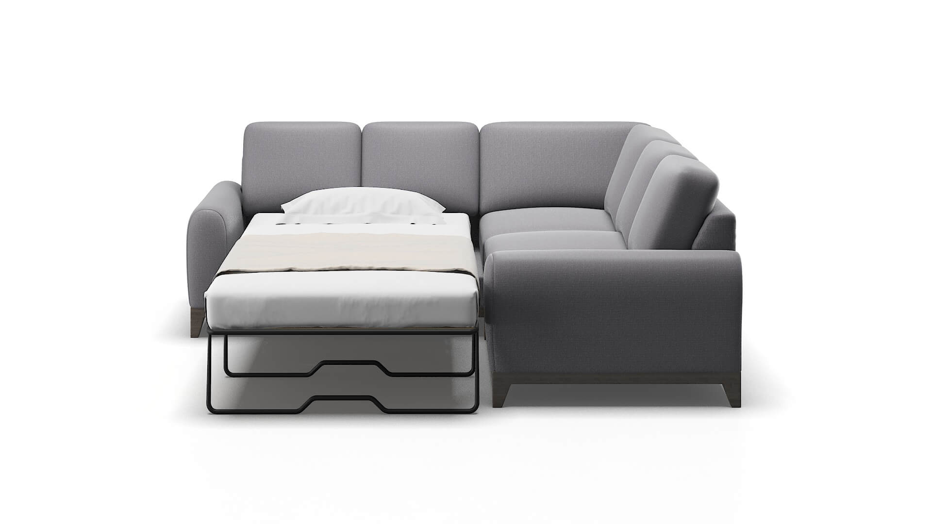 Mykonos Parker Ash Sectional Sleeper Espresso legs 1