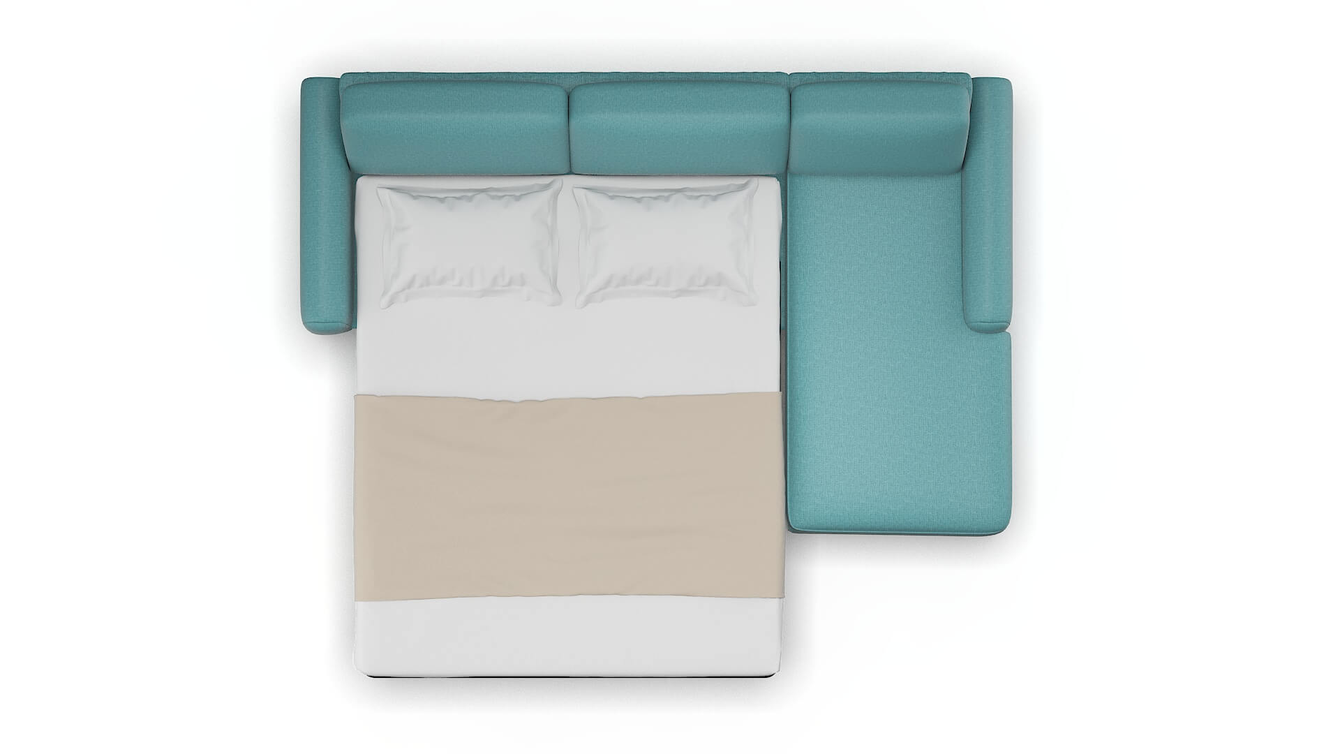 Mykonos Parker Turquoise Panel Sleeper Espresso legs 3