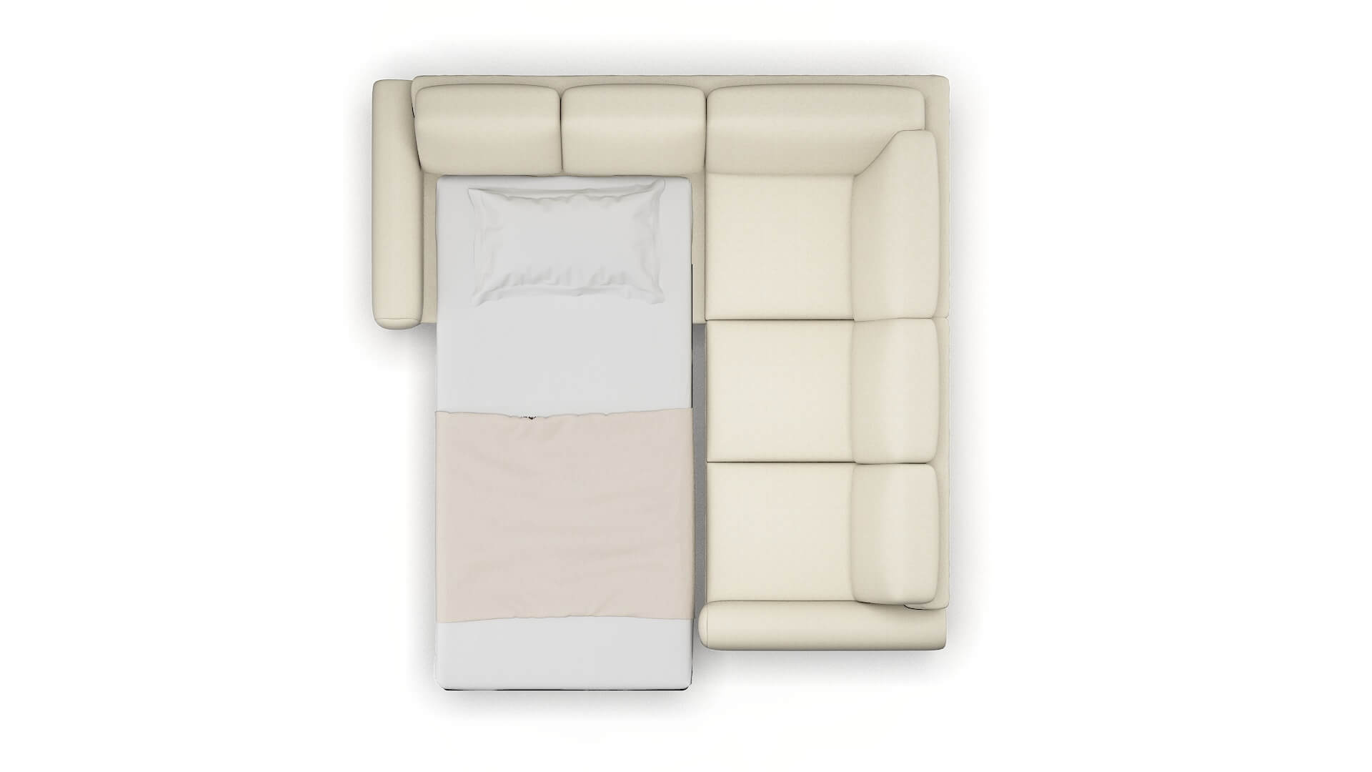 Mykonos Phoenix Ivory Sectional Sleeper Espresso legs 3