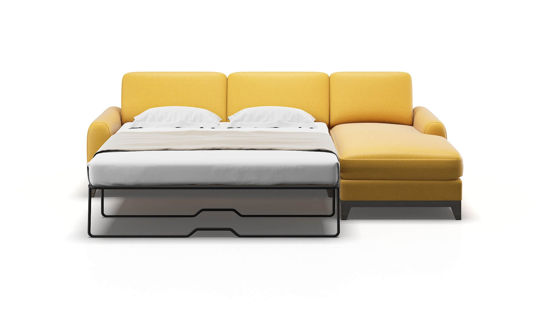 Mykonos Portland Dijon Panel Sleeper Espresso legs 1