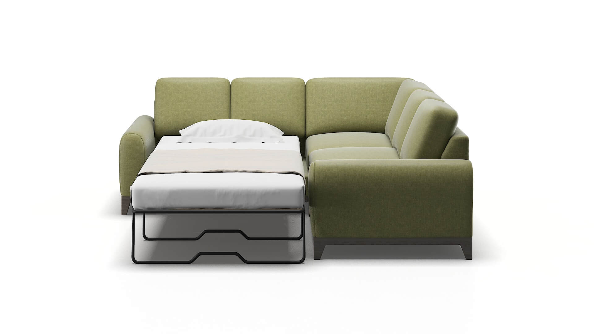 Mykonos Rocket Evergreen Sectional Sleeper Espresso legs 1