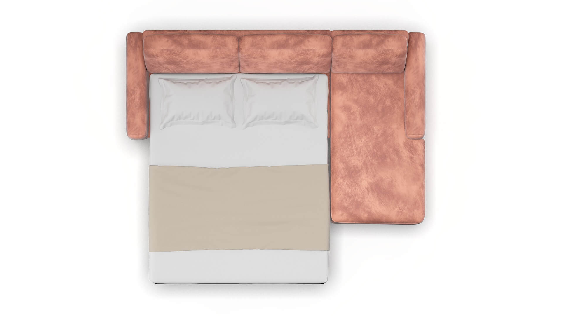 Mykonos Royale Blush Panel Sleeper Espresso legs 3