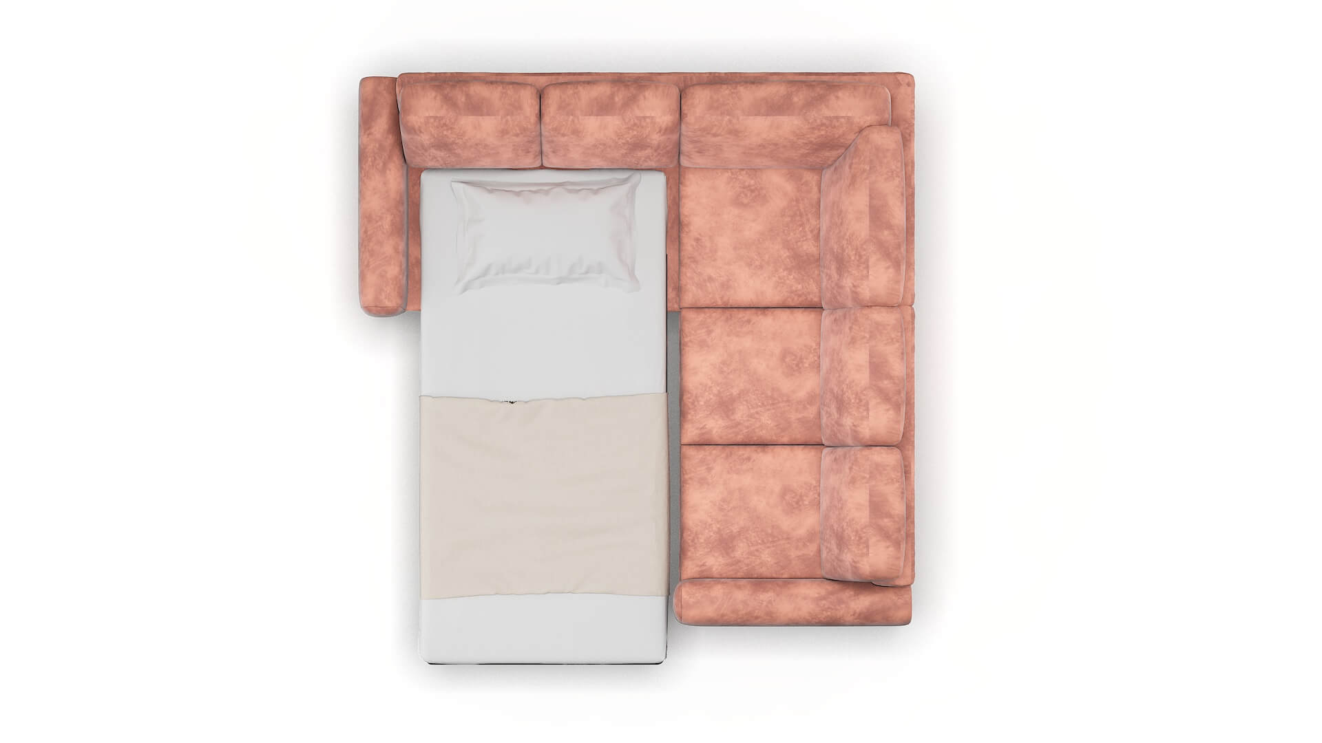 Mykonos Royale Blush Sectional Sleeper Espresso legs 3