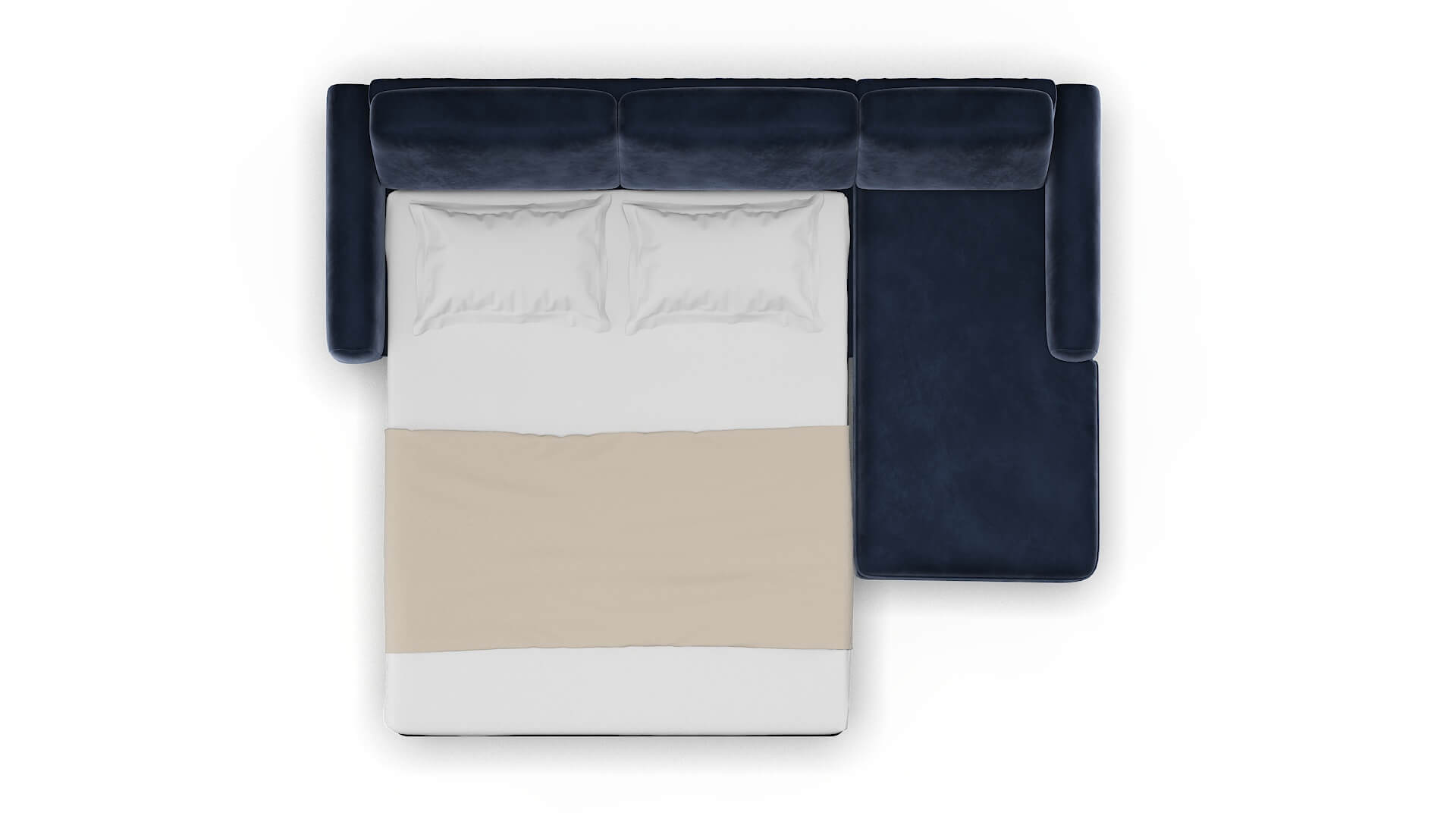 Mykonos Royale Cobalt Panel Sleeper Espresso legs 3