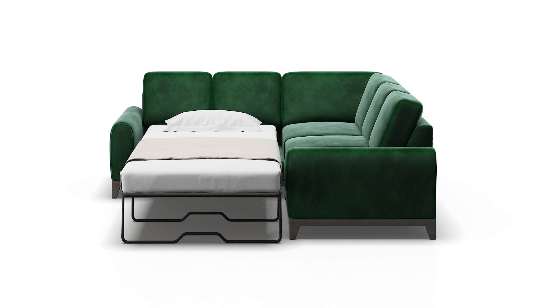 Mykonos Royale Evergreen Sectional Sleeper Espresso legs 1
