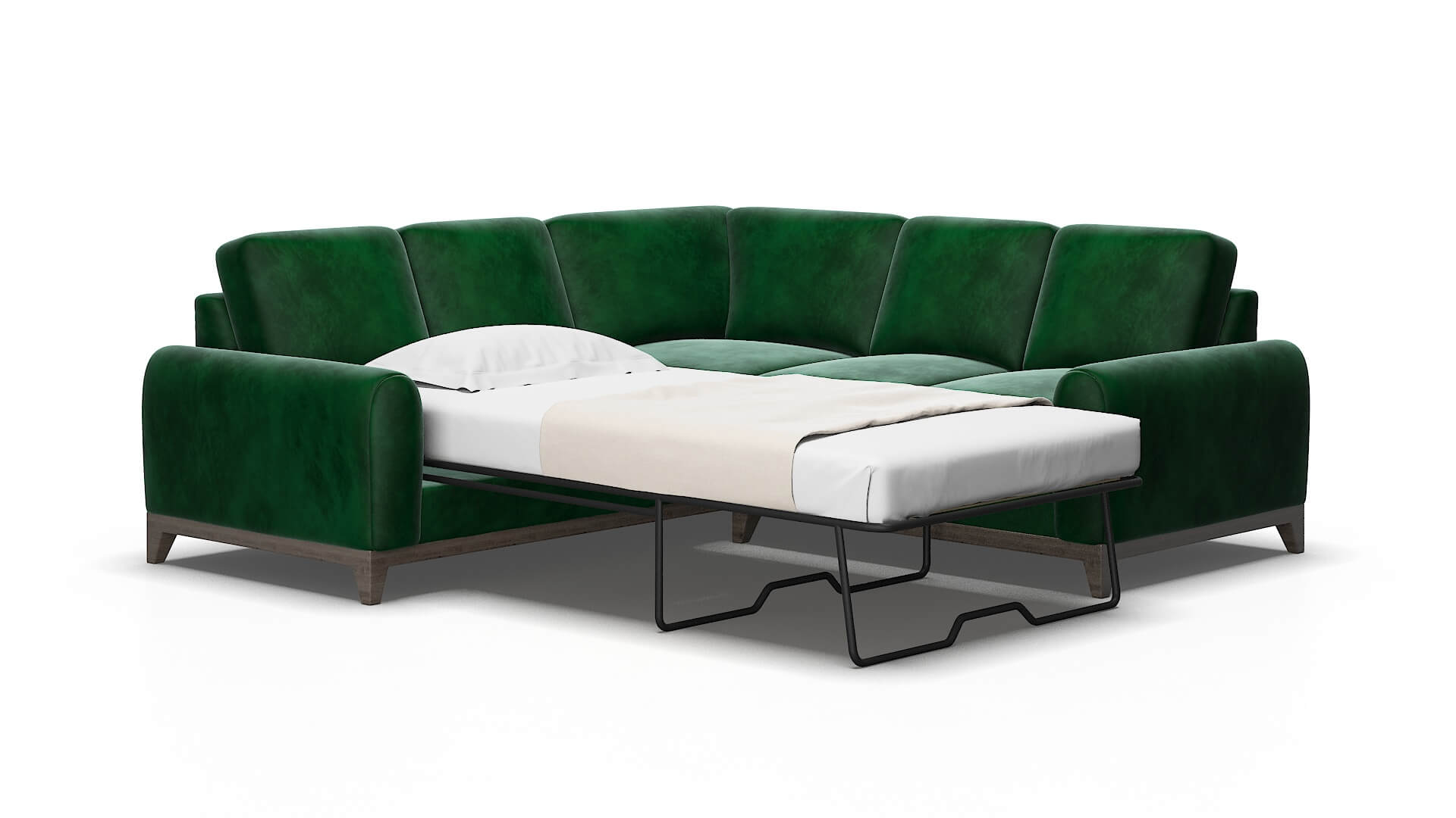 Mykonos Royale evergreen Sectional sleeper Espresso Legs  2