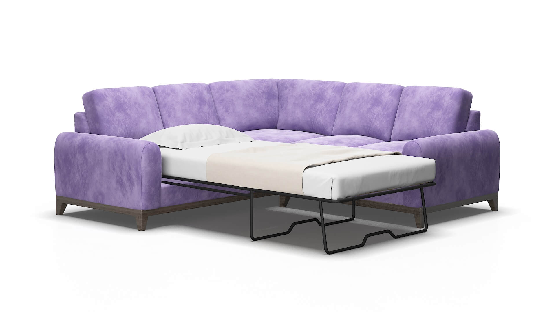 Mykonos Royale lavender Sectional sleeper Espresso Legs  2