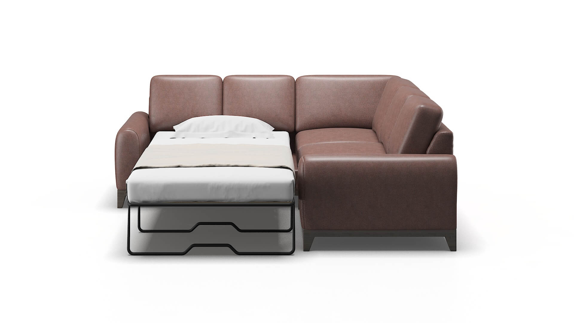 Mykonos Royale Mocha Sectional Sleeper Espresso legs 1