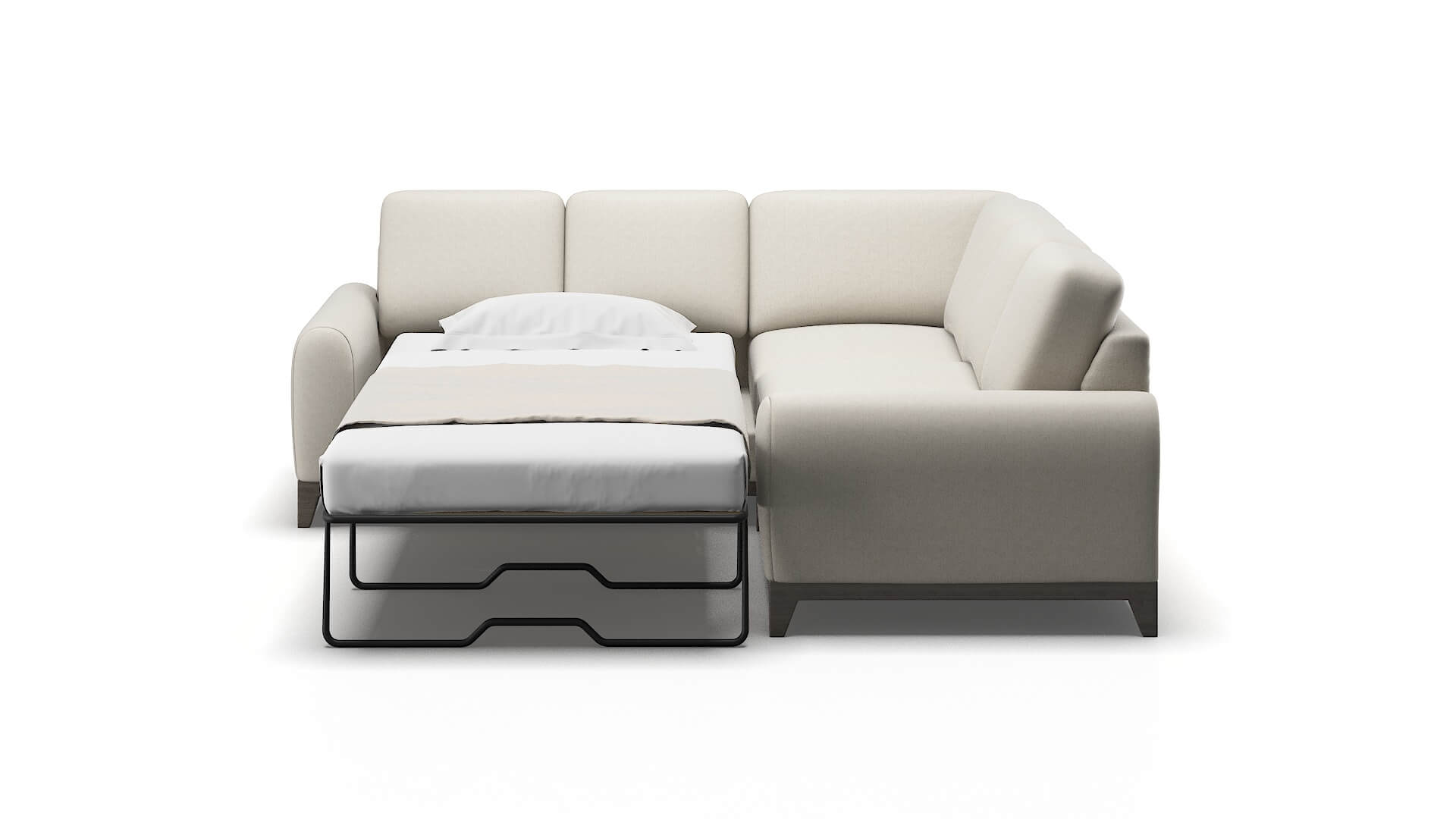 Mykonos Sasha Linen Sectional Sleeper Espresso legs 1