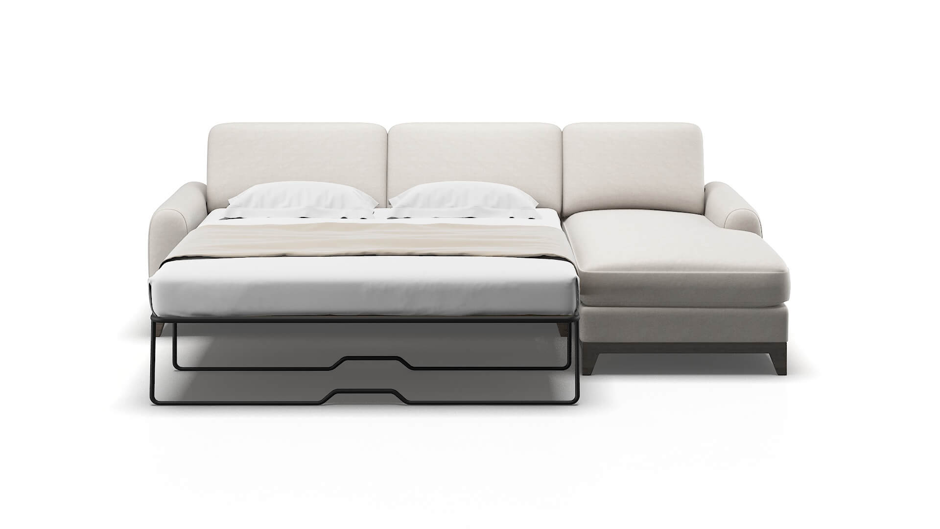 Mykonos Suave Dove Panel Sleeper Espresso legs 1