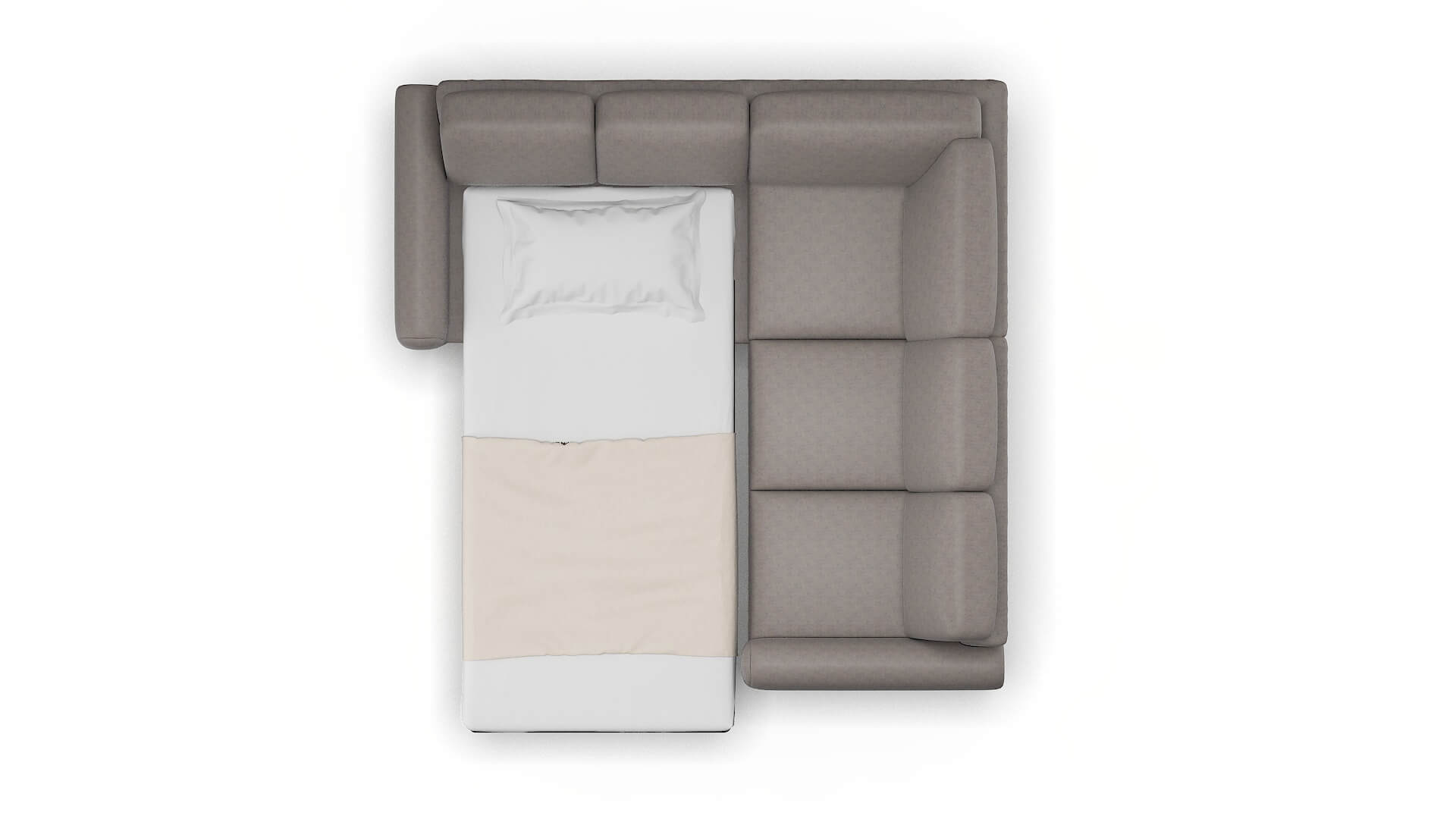 Mykonos Suave Slate Sectional Sleeper Espresso legs 3