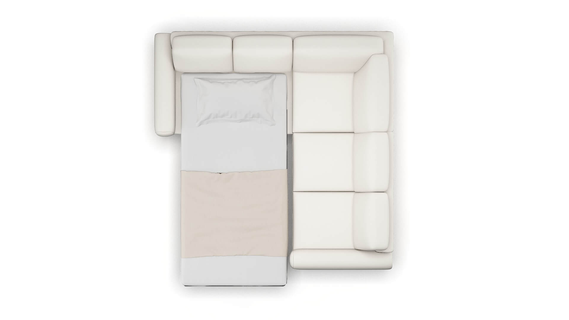 Mykonos Venice Eggshell Sectional Sleeper Espresso legs 3