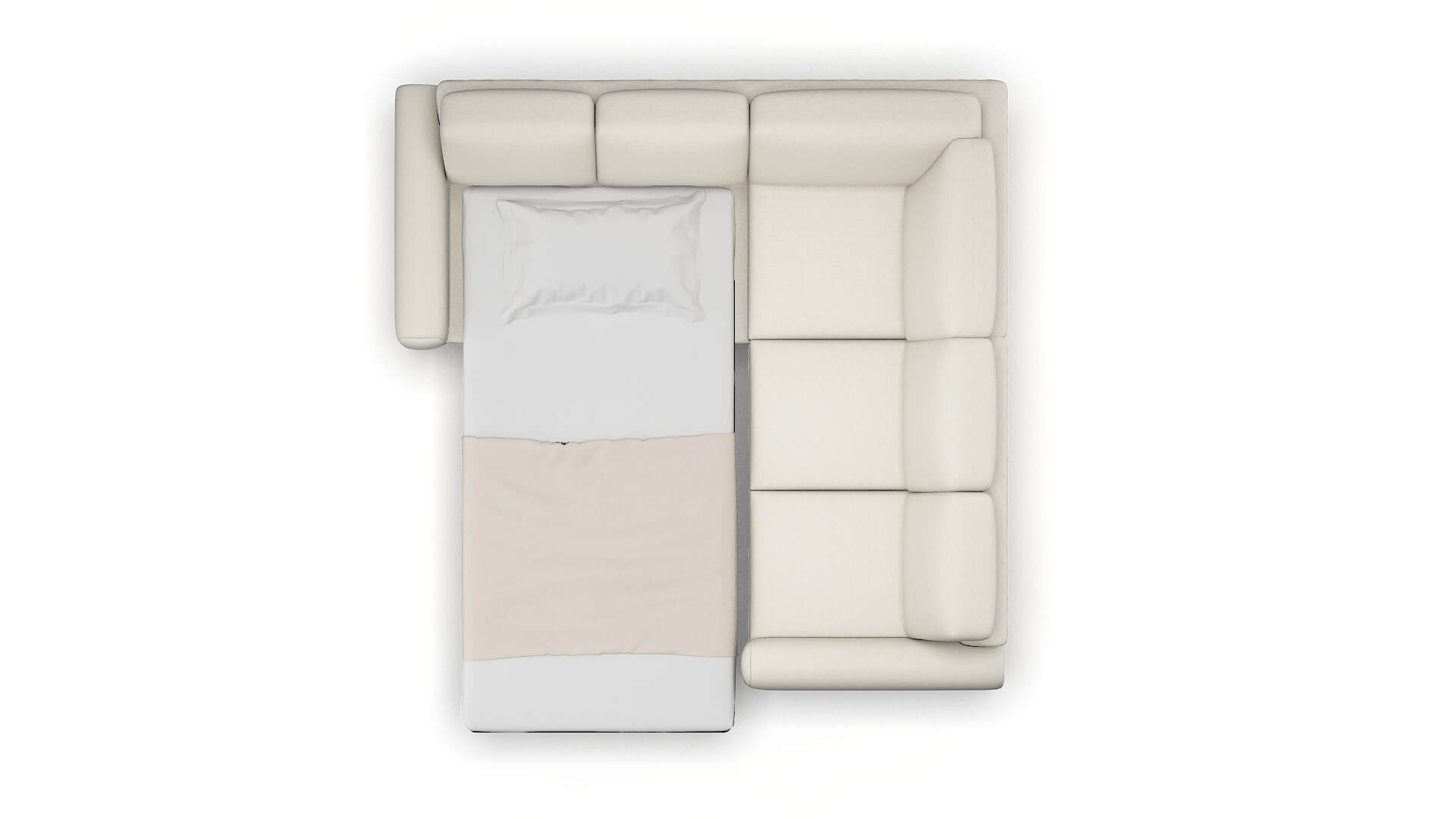 Mykonos Venus Cream Sectional Sleeper Espresso legs 3