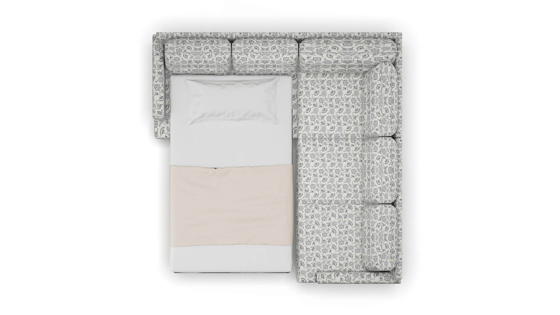 Naples Avignon Sky Sectional Sleeper Espresso legs 3