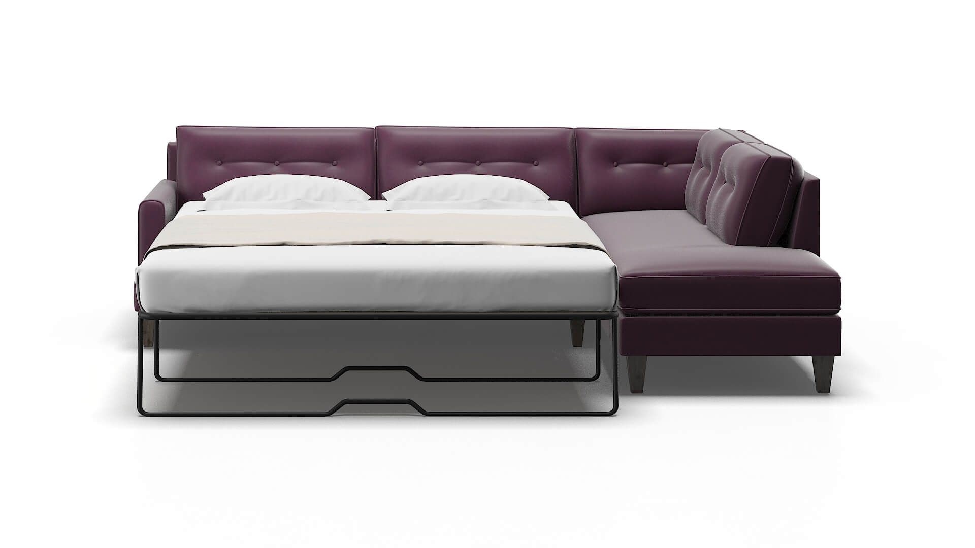 Naples Bella Aubergine Panel Sleeper Espresso legs 1