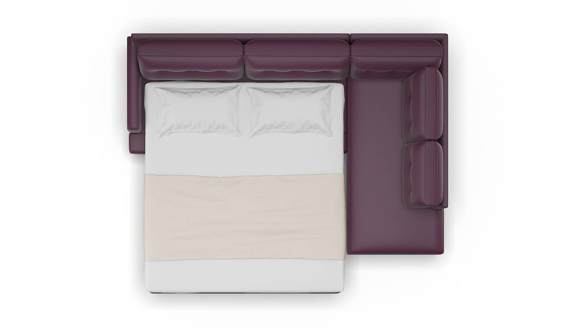 Naples Bella Aubergine Panel Sleeper Espresso legs 3