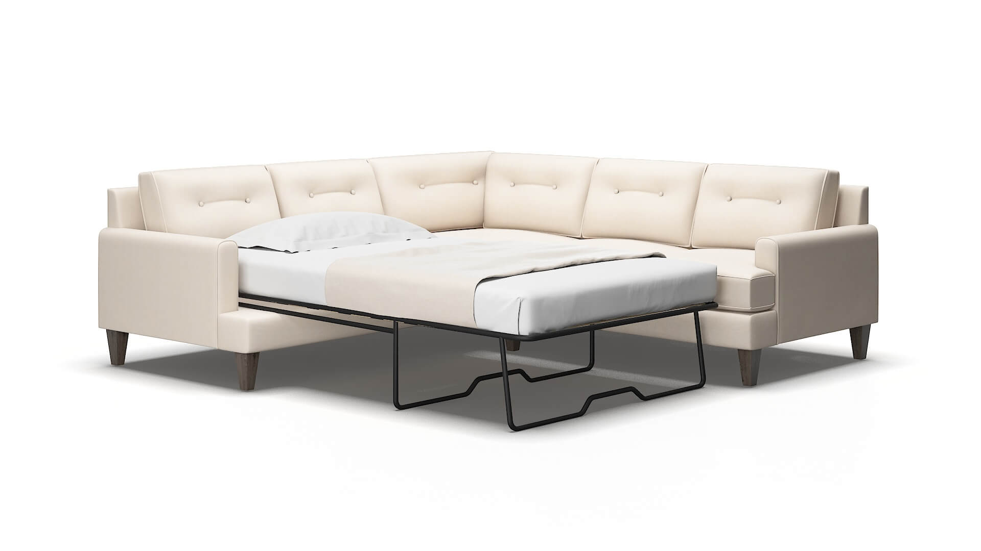 Naples Bella buckwheat Sectional sleeper Espresso Legs  2