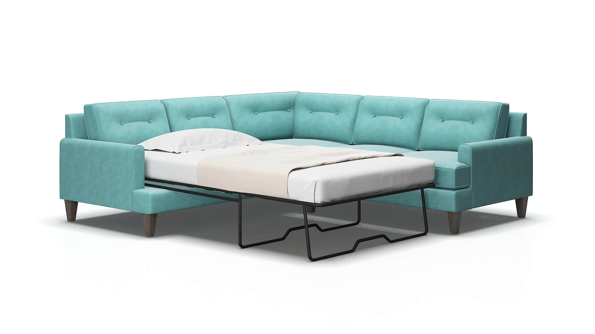 Naples Bella caribbean Sectional sleeper Espresso Legs  2
