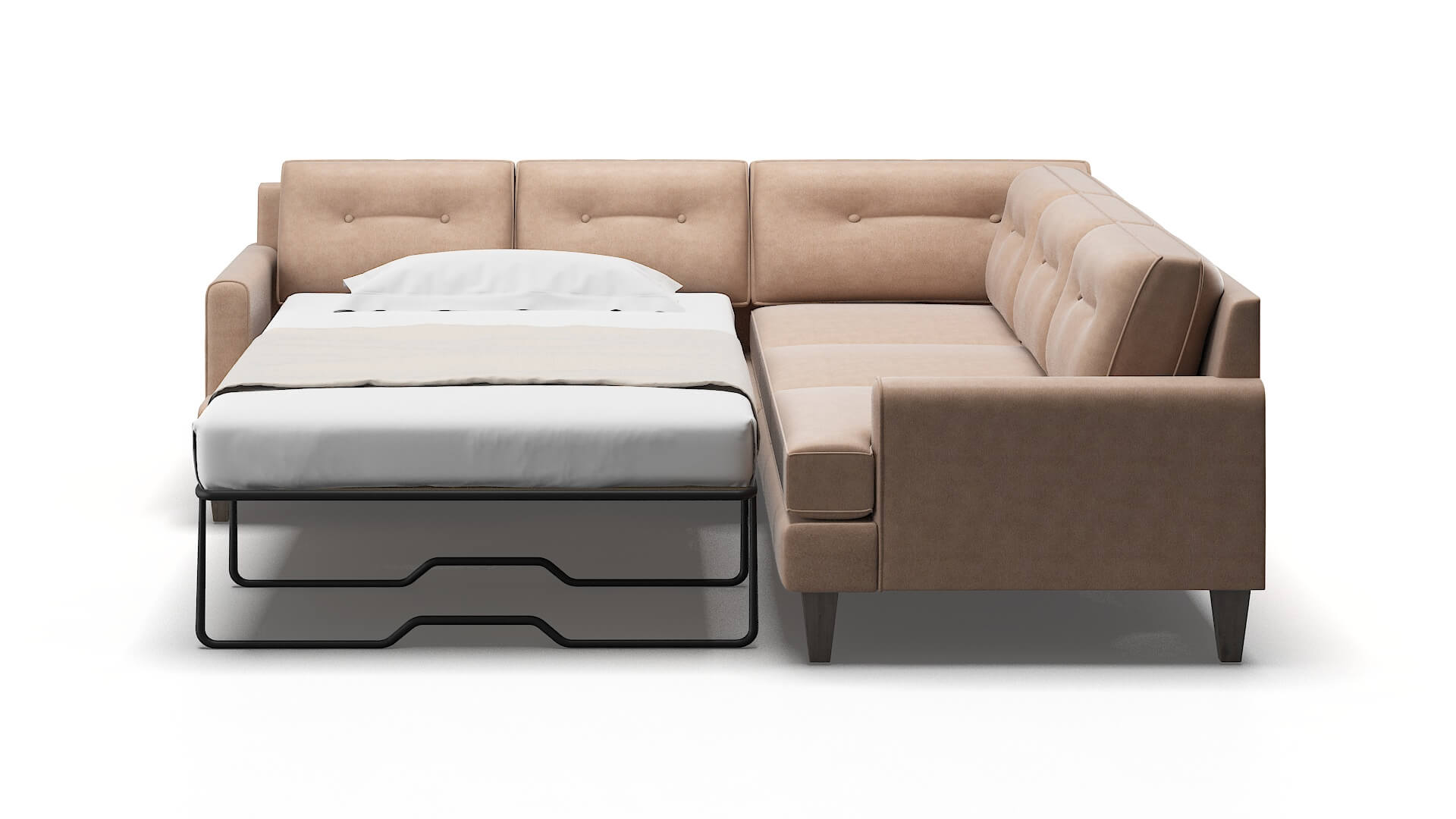 Naples Bella Cocoa Sectional Sleeper Espresso legs 1