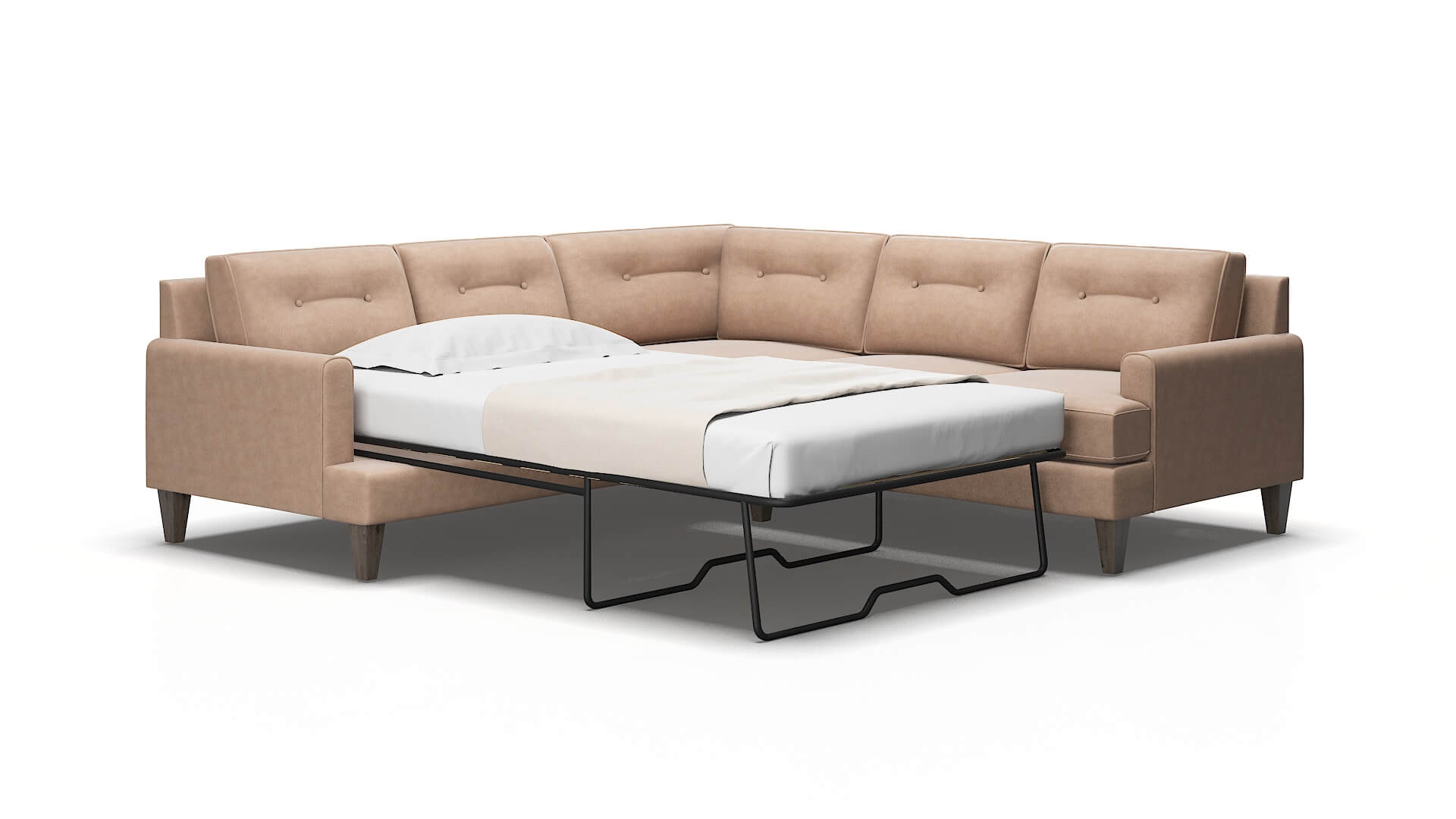 Naples Bella Cocoa Sectional Sleeper espresso legs 2