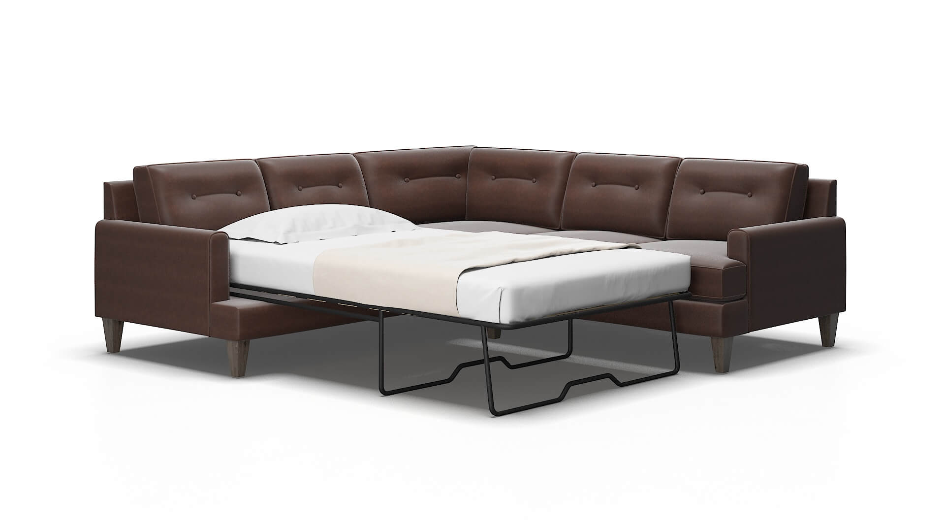 Naples Bella espresso Sectional sleeper Espresso Legs  2