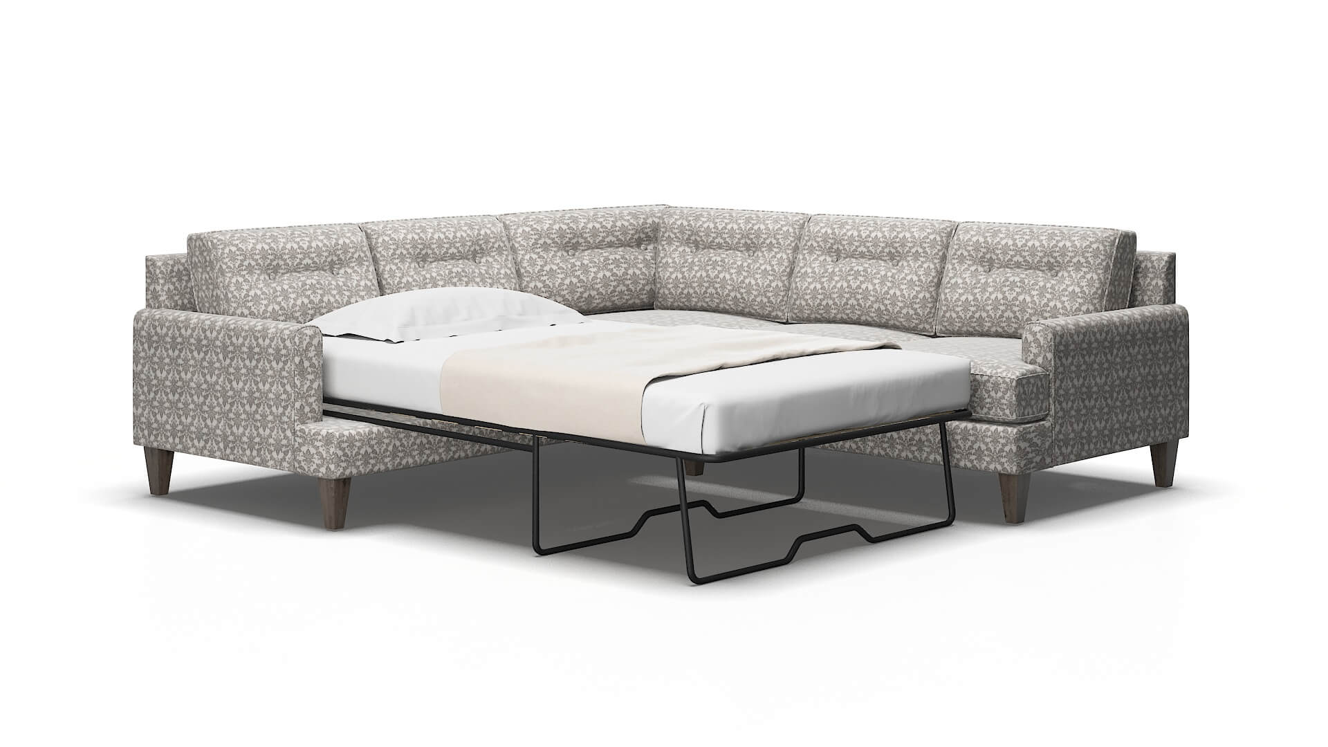Naples Bergamo dove Sectional sleeper Espresso Legs  2