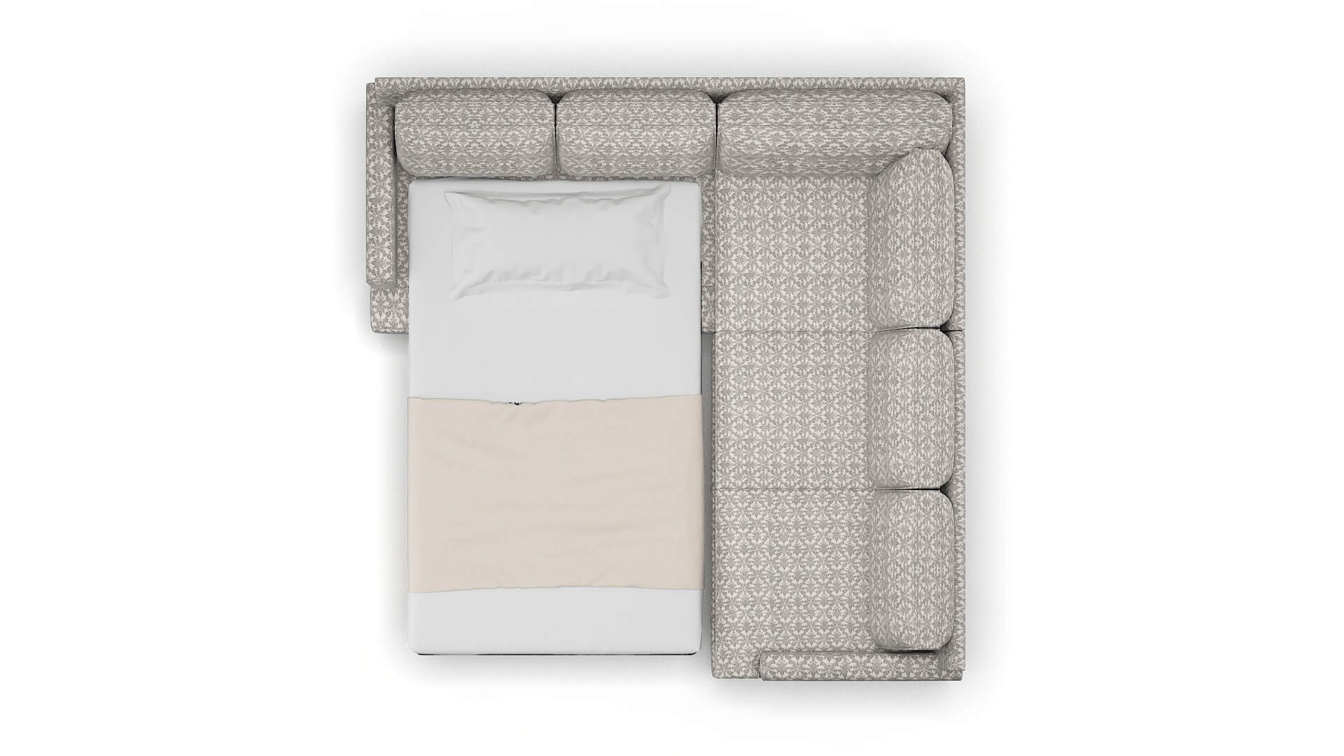 Naples Bergamo Dove Sectional Sleeper Espresso legs 3