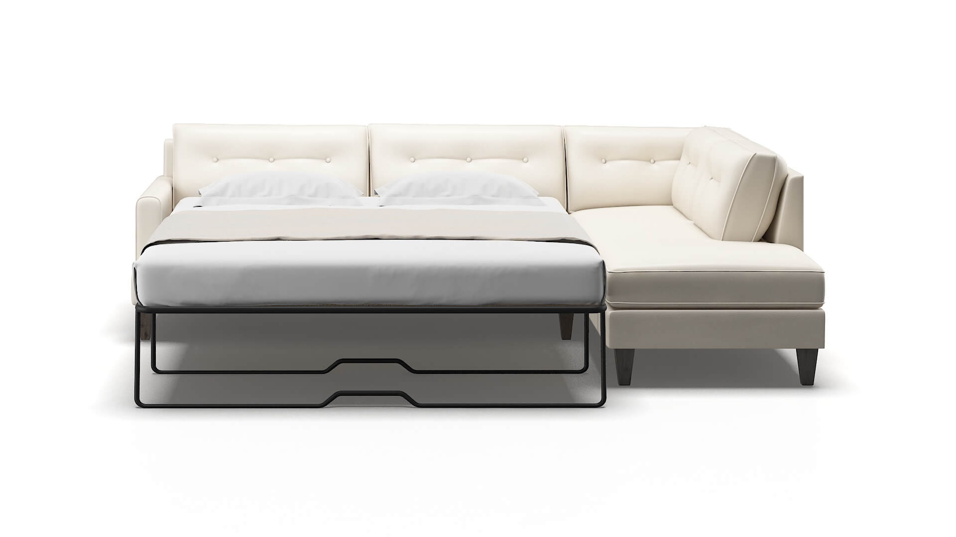 Naples Blanche Milky Panel Sleeper Espresso legs 1