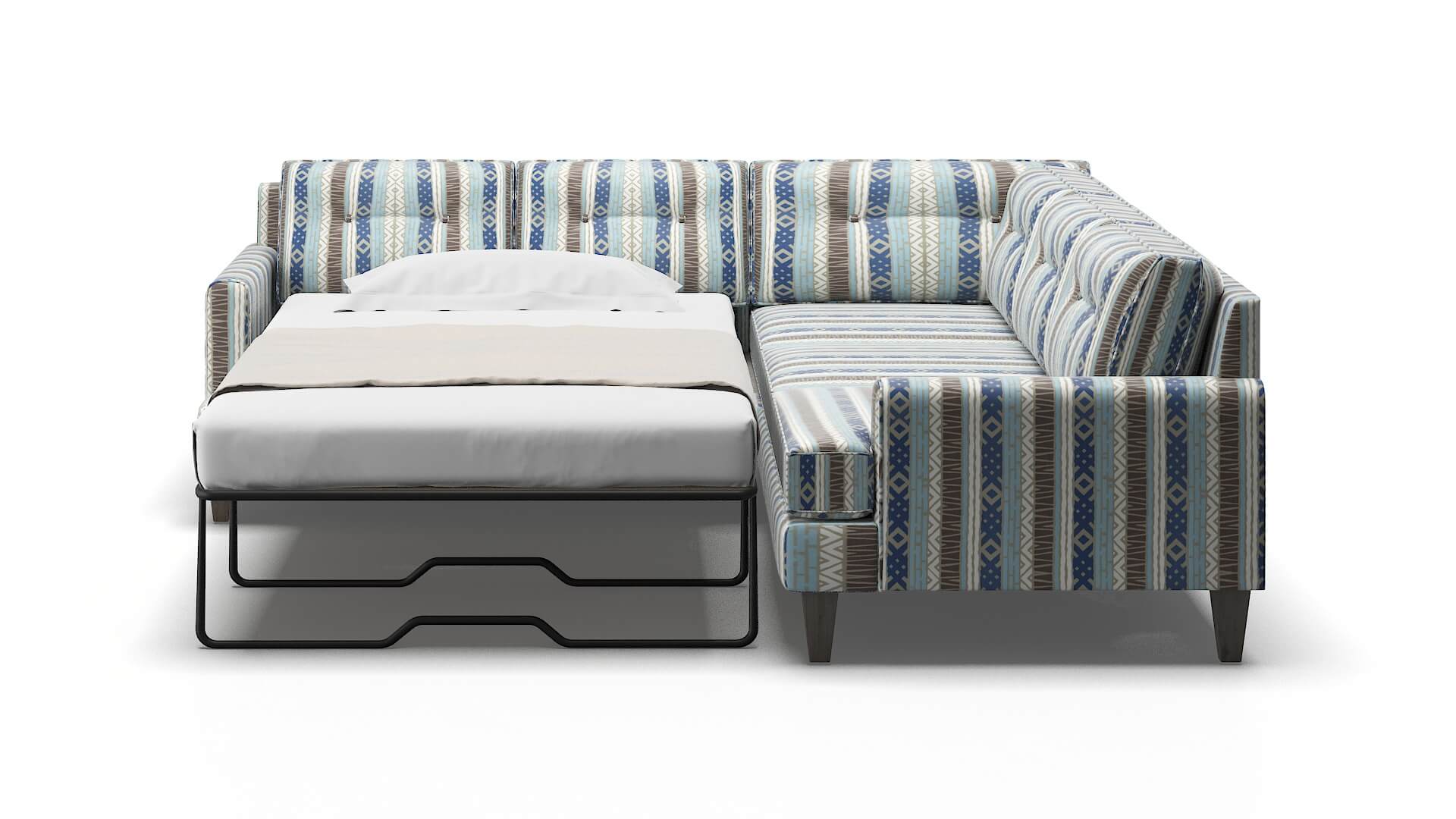Naples Bodhi Indigo Sectional Sleeper Espresso legs 1