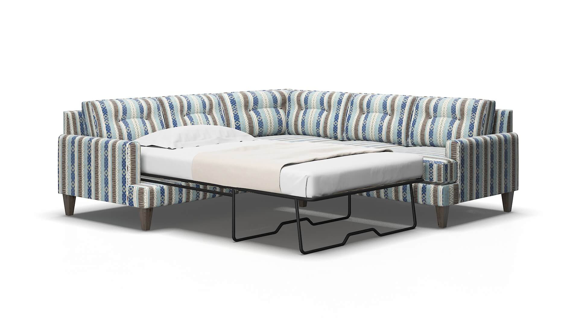 Naples Bodhi indigo Sectional sleeper Espresso Legs  2