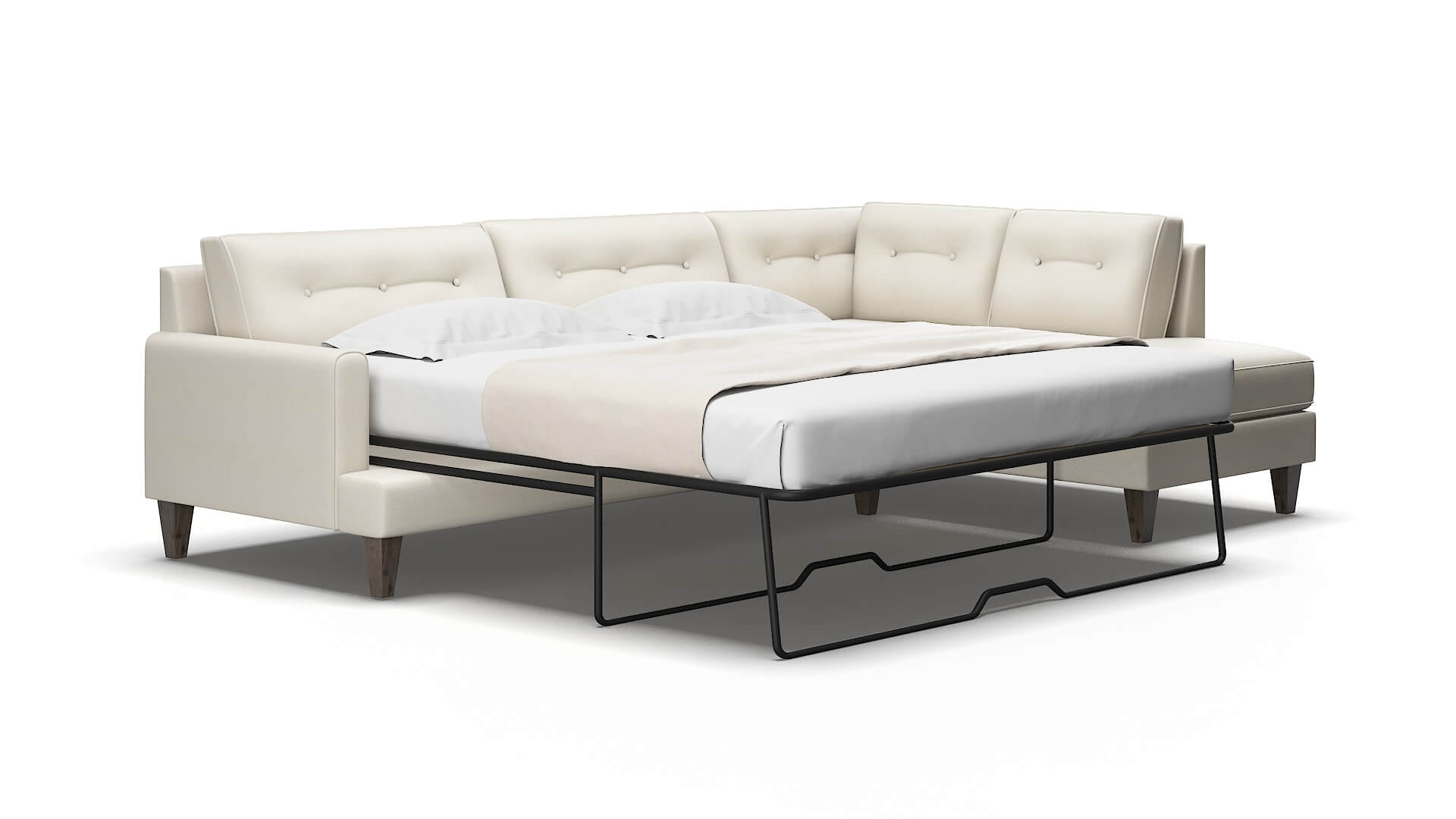 Naples Bungalow Ivory Panel Sleeper espresso legs 2