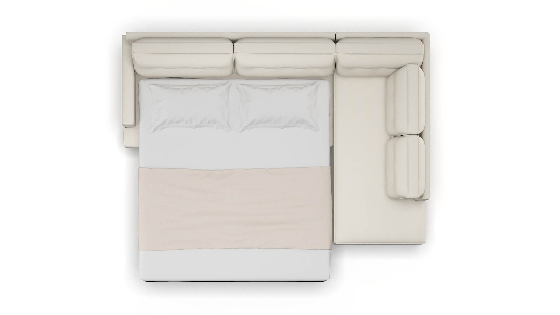 Naples Bungalow Ivory Panel Sleeper Espresso legs 3