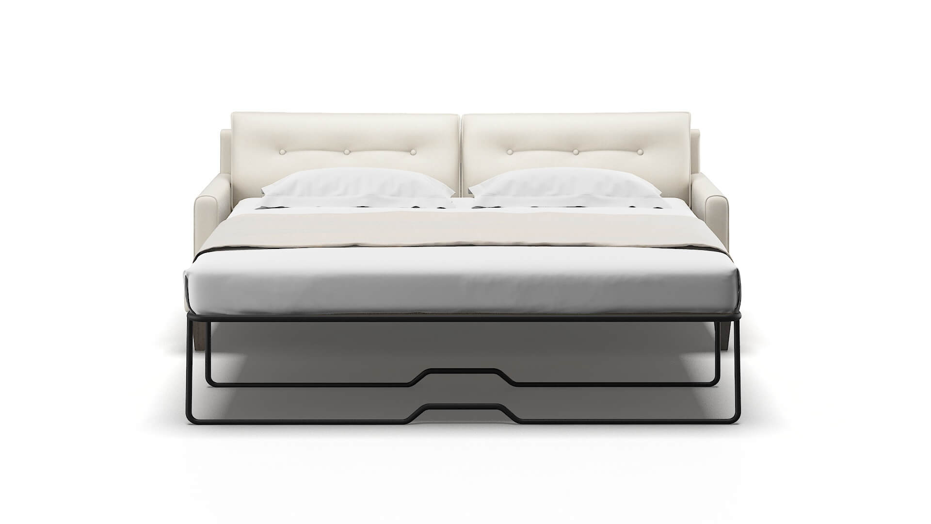 Naples Bungalow Ivory Sofa Sleeper Espresso legs 1