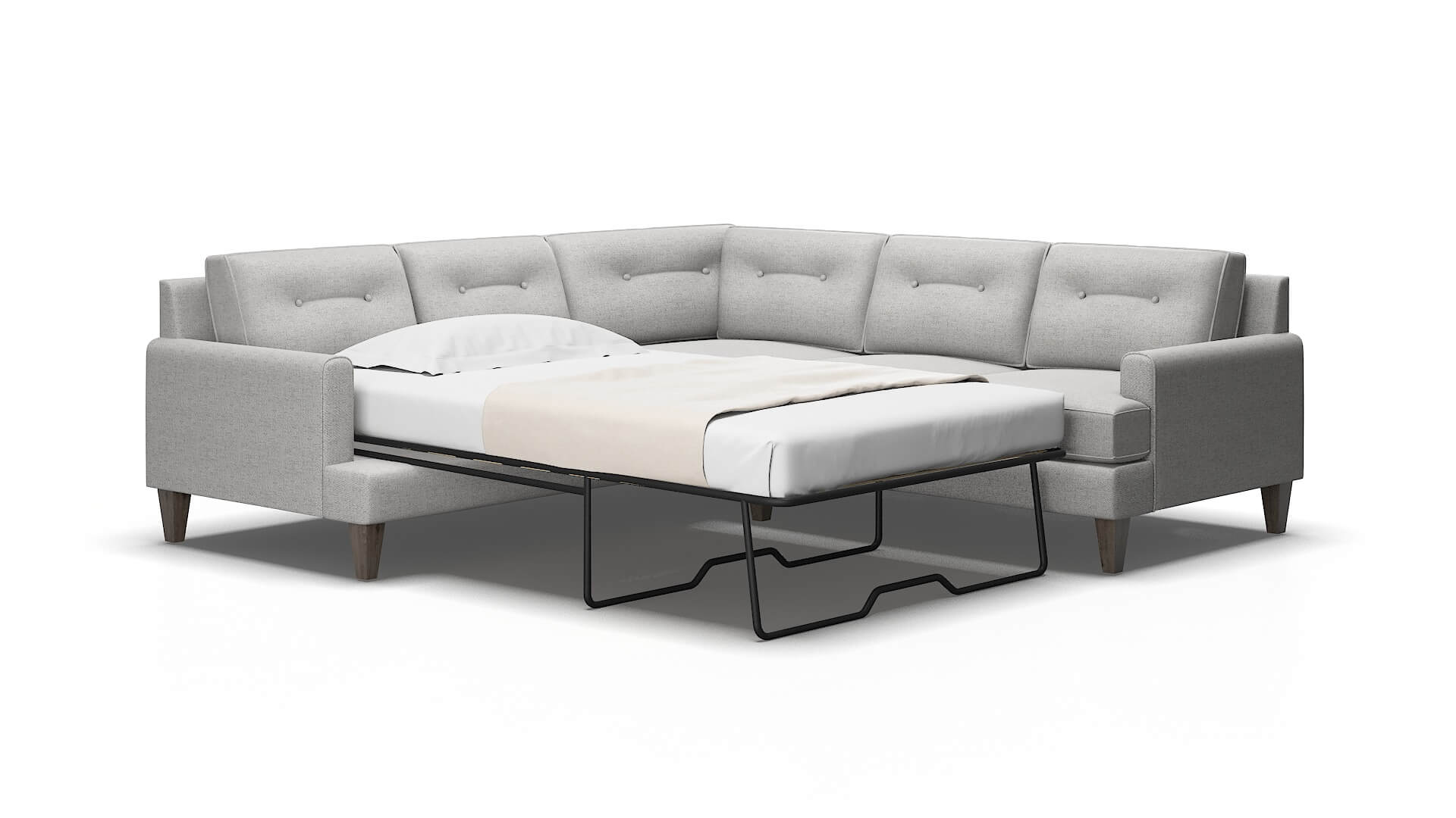 Naples Catalina Silver Sectional Sleeper espresso legs 2