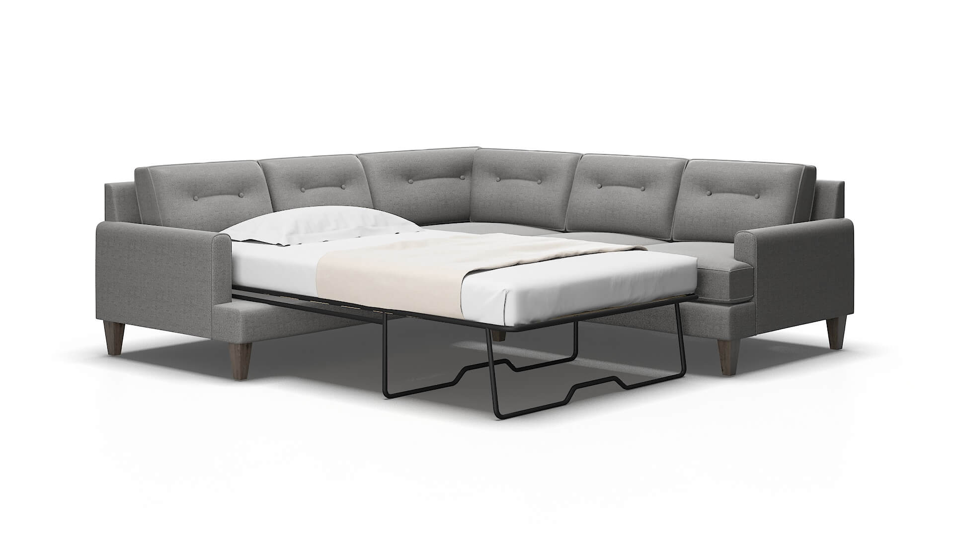 Naples Catalina steel Sectional sleeper Espresso Legs  2