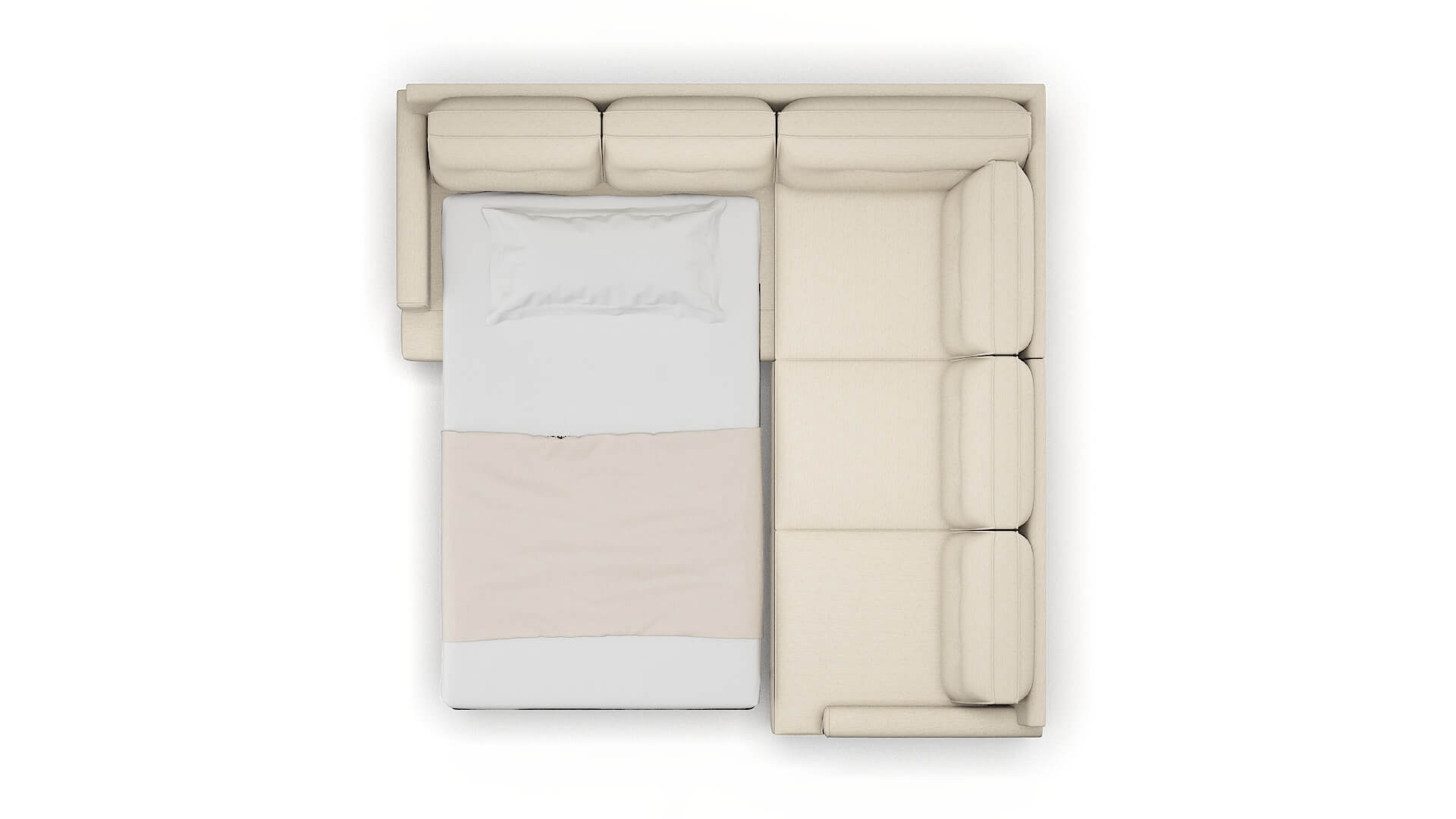 Naples Chance Sand Sectional Sleeper Espresso legs 3