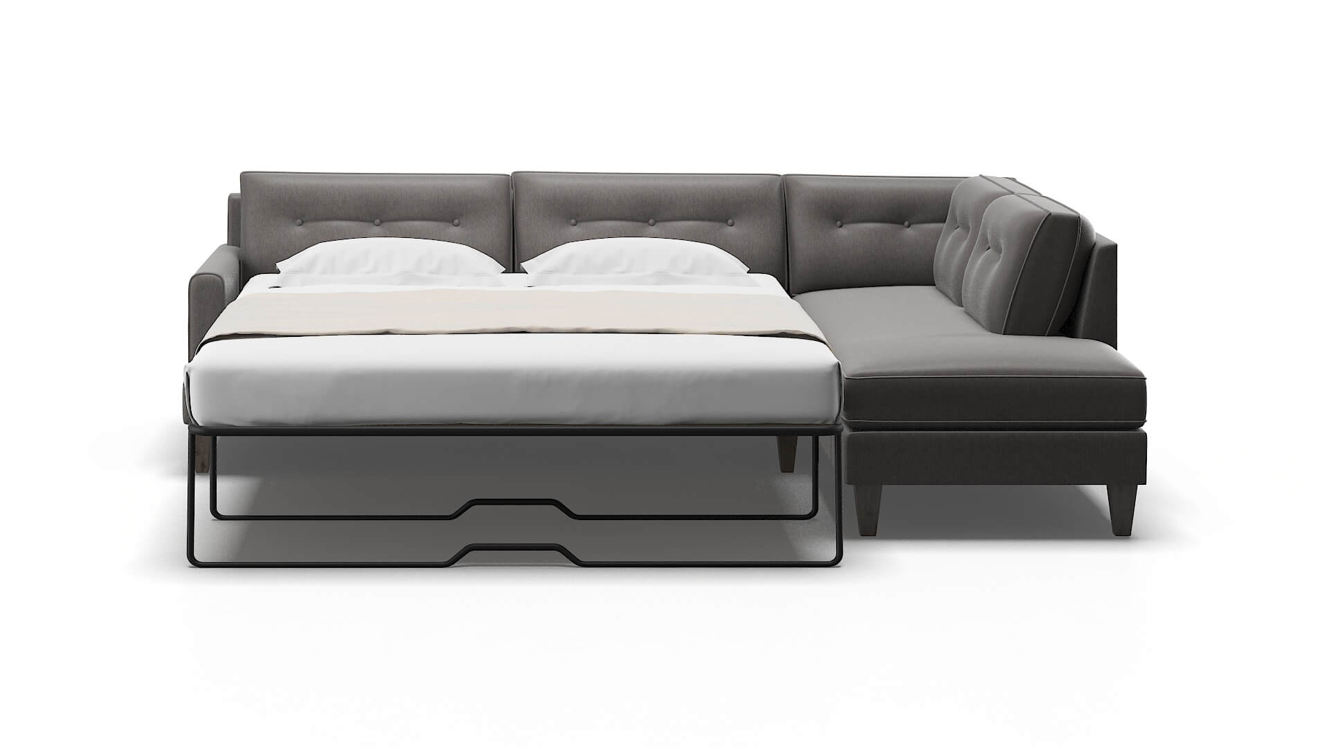 Naples Cosmo Charcoal Panel Sleeper Espresso legs 1