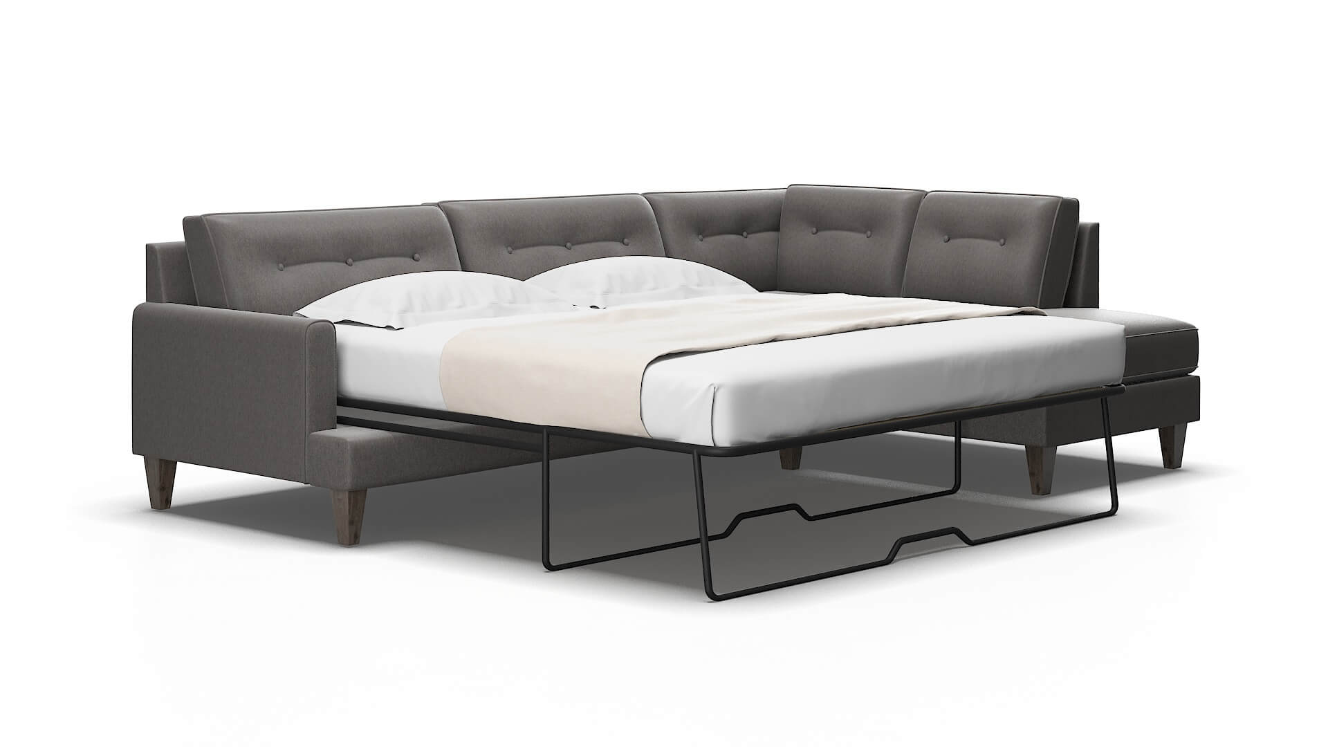 Naples Cosmo Charcoal Panel Sleeper Espresso legs 2