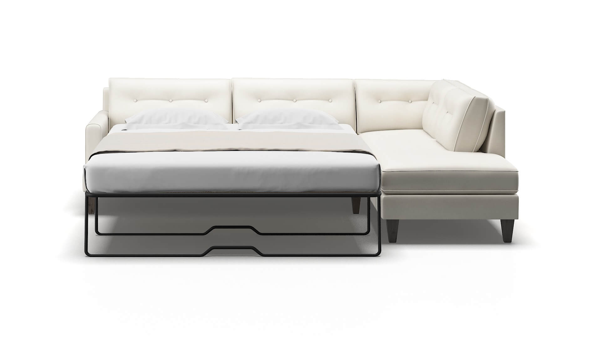 Naples Cosmo Ivory Panel Sleeper Espresso legs 1