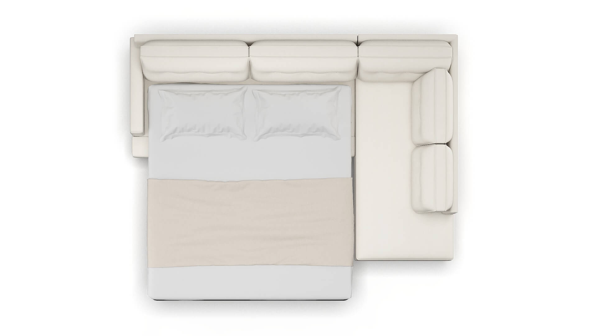 Naples Cosmo Ivory Panel Sleeper Espresso legs 3