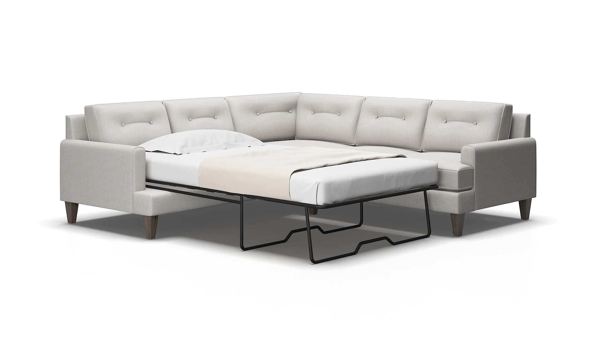 Naples Cosmo silver Sectional sleeper Espresso Legs  2