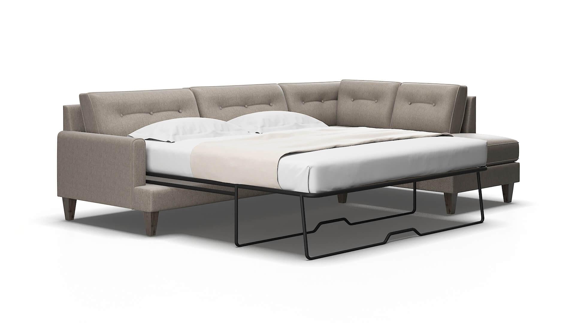 Naples Cosmo taupe Panel sleeper Espresso Legs  2